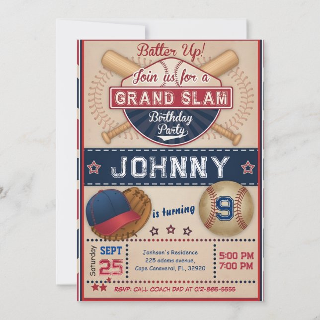 Personal Baseball Photo Party Invitation (Devant)