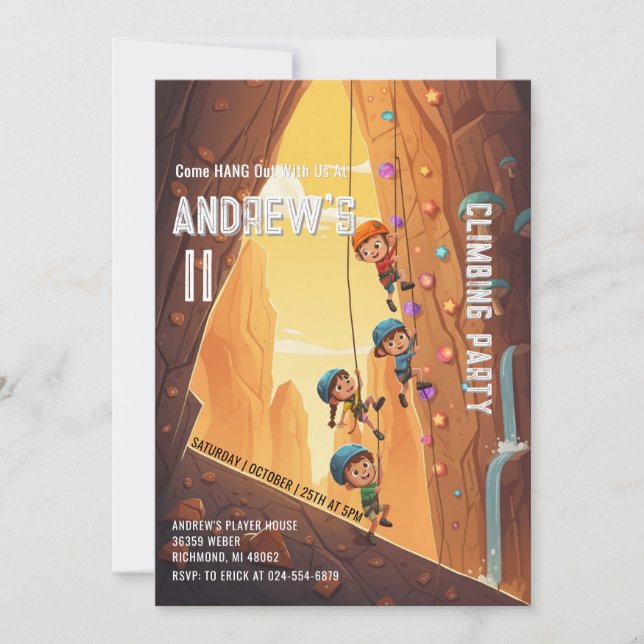 Personal Climbing Park Birthday Invitation (Devant)