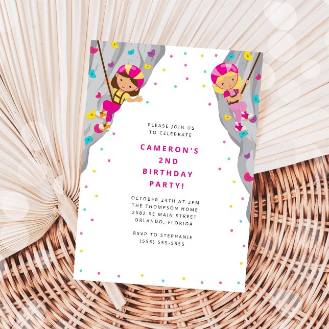 Personal Rock Climbing Birthday Party Invitation (Créateur téléchargé)