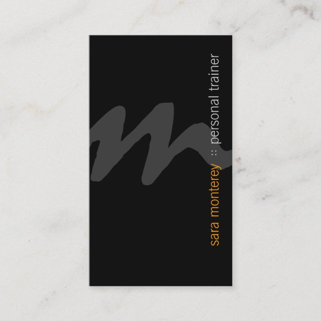 Personal Trainer Bold Monogram Carte de visite (Devant)