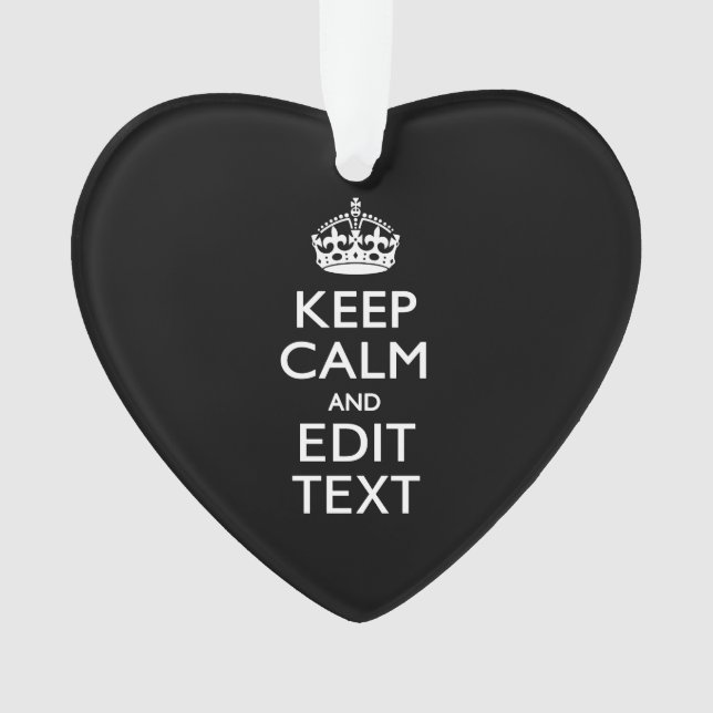 Personalisé KEEP CALM Votre texte en noir (devant)