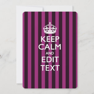 Personalisé KEEP CALM Votre Texte Fuchsia Stripes