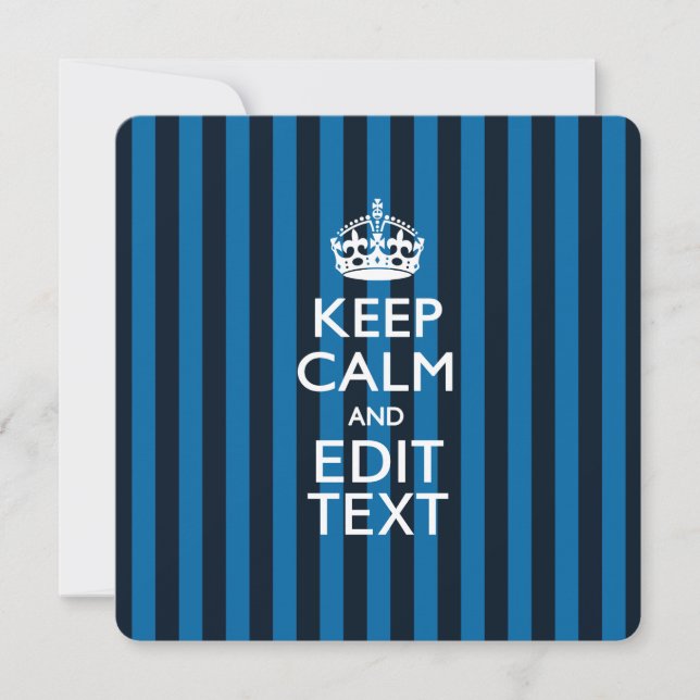 Personalisé KEEP CALM Votre texte sur les bandes b (Devant)