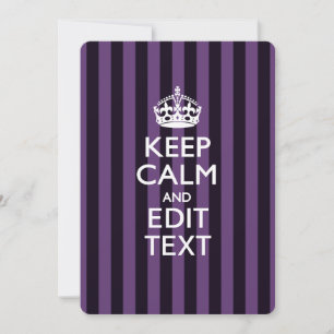 Personalisé KEEP CALM Votre texte sur les rayures 