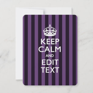 Personalisé KEEP CALM Votre texte sur les rayures