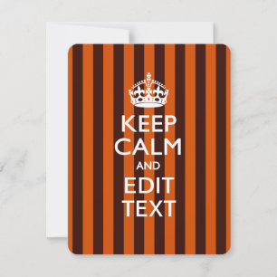 Personalisé KEEP CALM Your Text on Orange Stripes
