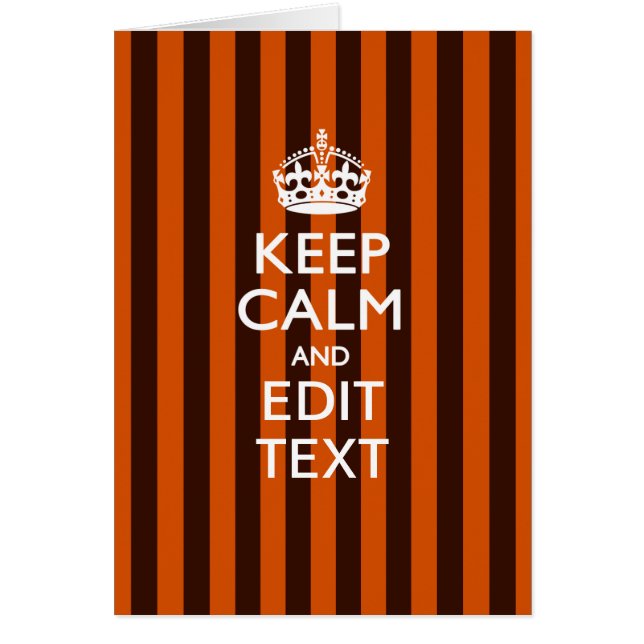 Personalisé KEEP CALM Your Text on Orange Stripes (Devant)