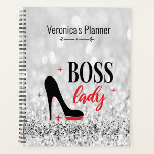 Personalisé Rouge Bas Stiletto Talon Boss Lady