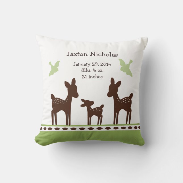 Personalisé Willow Deer Family Coussin Keepsaké (Recto)