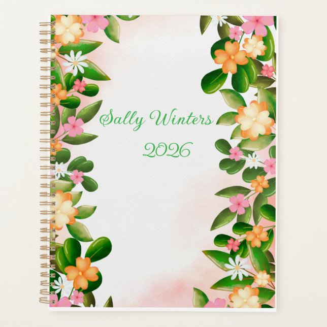 Personalised 2026 Floral Planner (Devant)