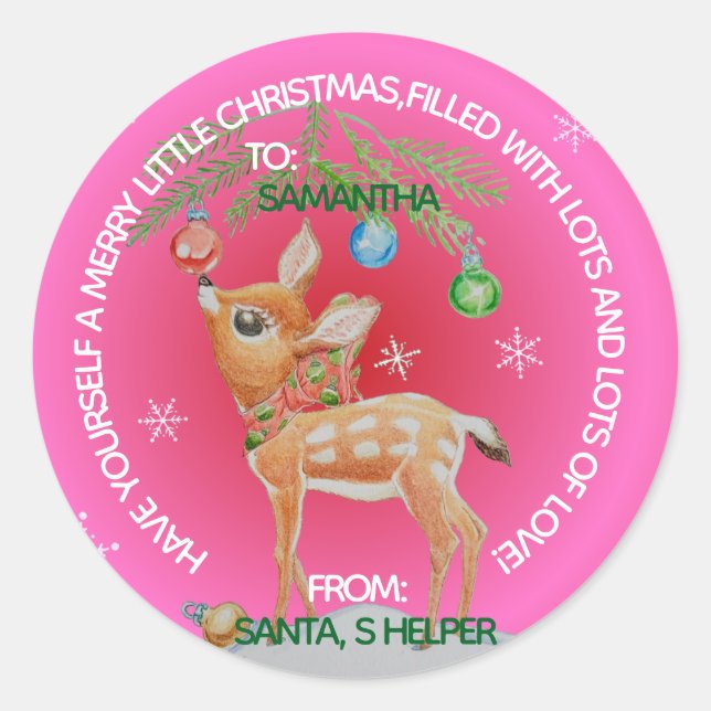 PERSONALISED CHILDRENS CHRISTMAS STICKER (Devant)