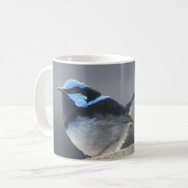 Personalised Cute Superb Fairywren Coffee Mug (Devant gauche)