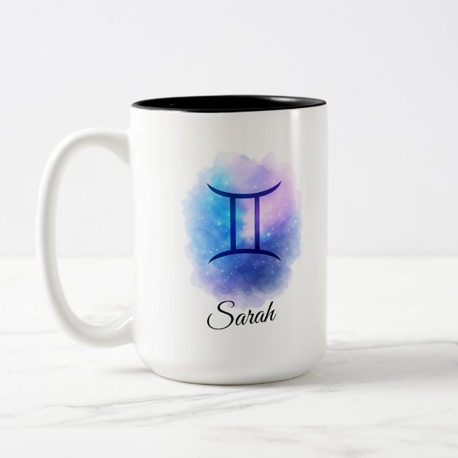 Personalised Gemini Mug Gift for Birthday, Star  (Gauche)