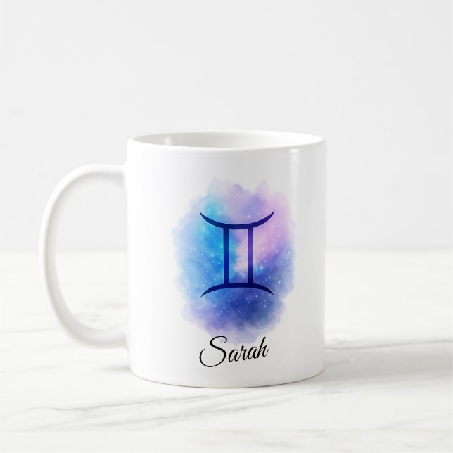 Personalised Gemini Mug Gift for Birthday, Star  (Gauche)