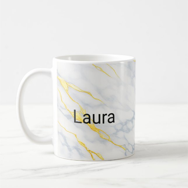 Personalised Mug Gold Veining Effect Custom Mug  (Gauche)