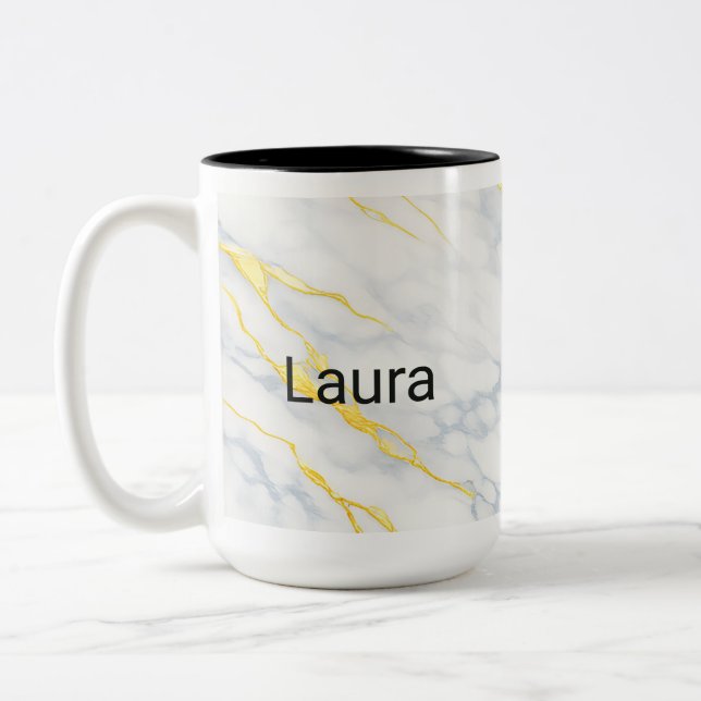 Personalised Mug Gold Veining Effect Custom Mug  (Gauche)