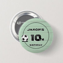 Personalised Name & Age Soccer Football Pin Badge