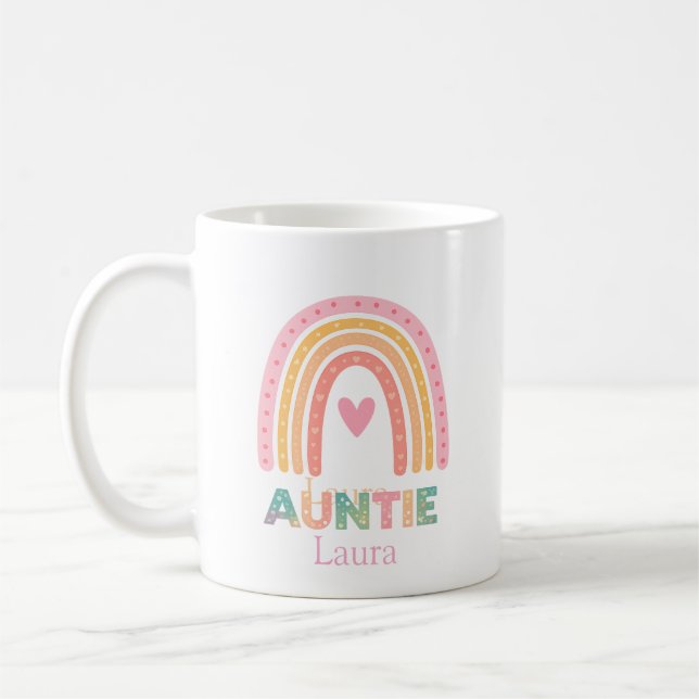 Personalised Rainbow Mug Gift for Auntie Best mug (Gauche)