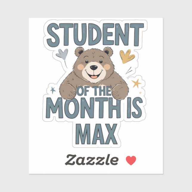 Personalised Student of the Month is... Sticker  (Feuille)