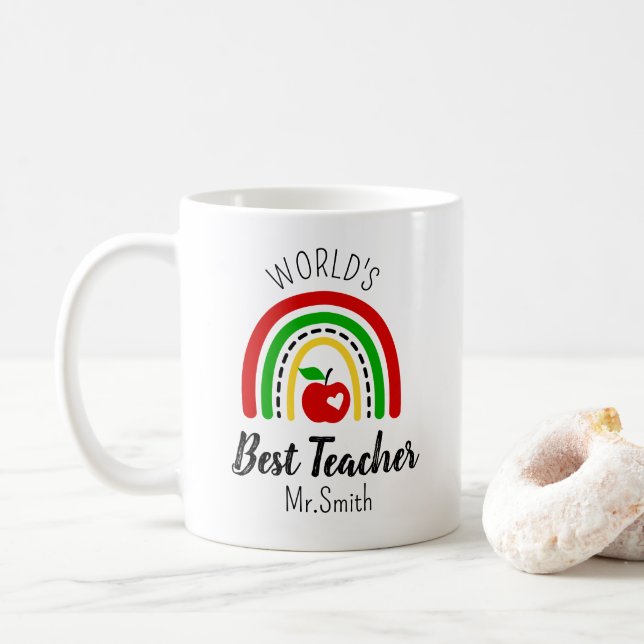 Personalised World's Best Teacher Coffee Mug (Avec donut)