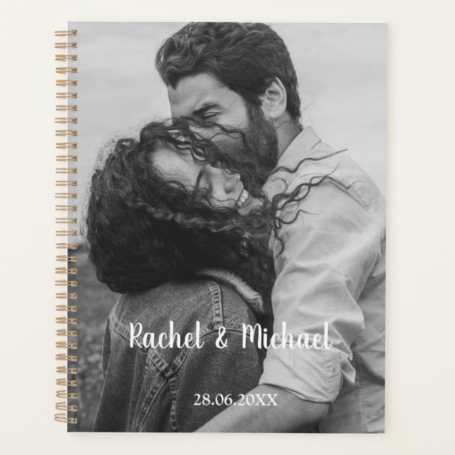 Personalisierbar Foto Schwarz Weiß Hochzeit (Devant)