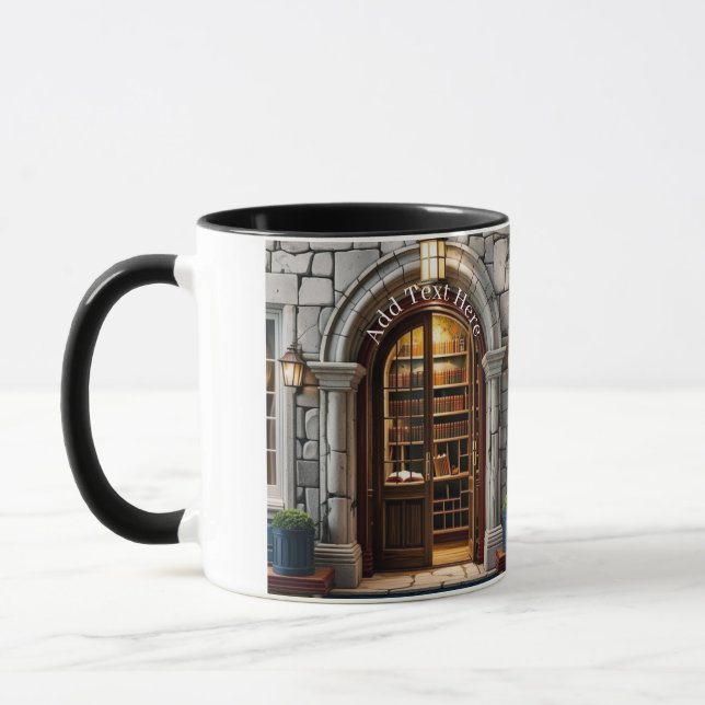 Personalize Bookstore Theme Coffee Mug (Gauche)