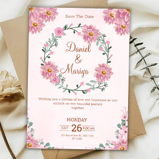Personalize Floral wedding Invitation