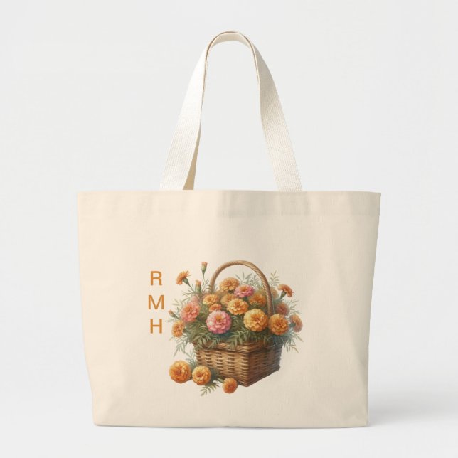 Personalize October Marigold Tote Bag (Devant)
