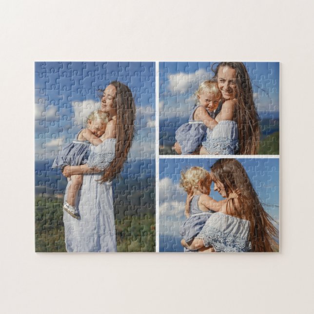 Personalized 3 Photo Collage Jigsaw Puzzle (Horizontal)