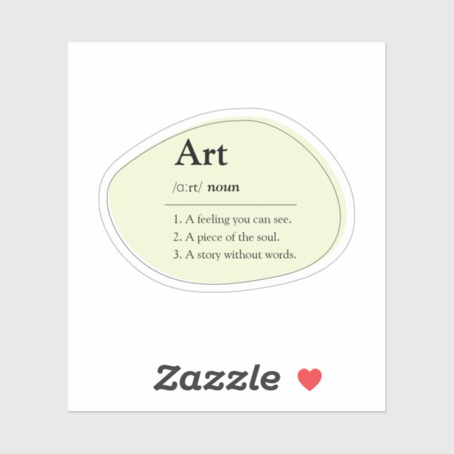 Personalized Art Dictionary Definition Sticker (Feuille)