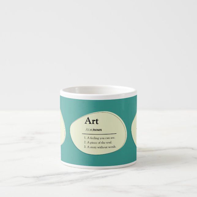 Personalized Art Dictionary Style Espresso Mug (Devant)