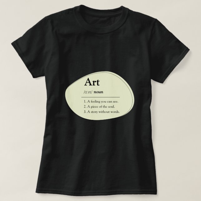 Personalized Art Dictionary Style T-Shirt (Design devant)