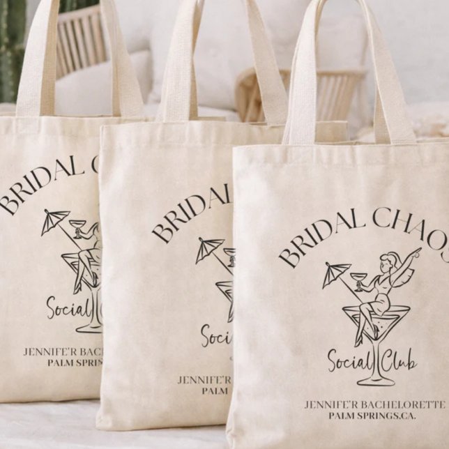 Personalized Bachelorette Tote Bag | Bridal Chaos  (Créateur téléchargé)