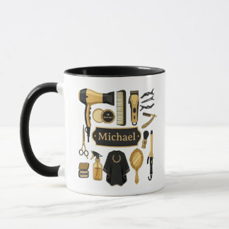 ​Personalized Barber Tools Custom Name Coffee Mug