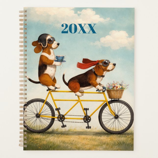 Personalized Basset Hound Tandem Planner (Devant)