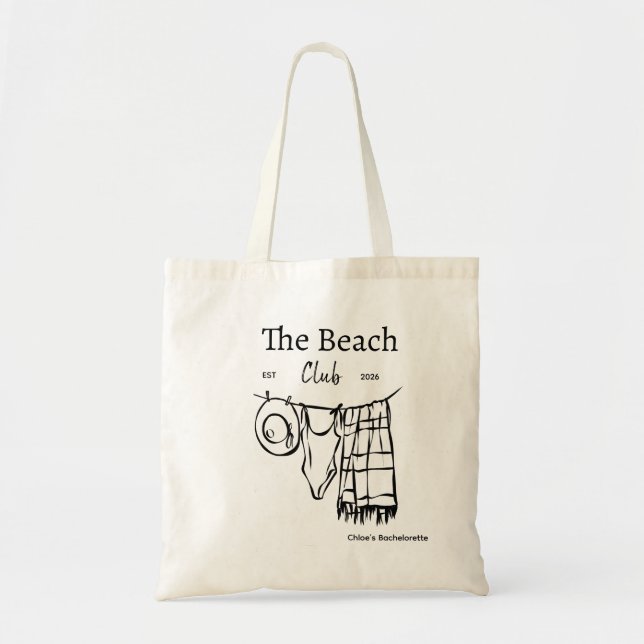 Personalized Beach Club Bachelorette Tote Bag  (Devant)