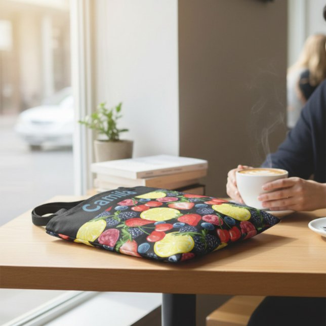 Personalized Berries & Citrus Pattern Tote Bag (Créateur téléchargé)