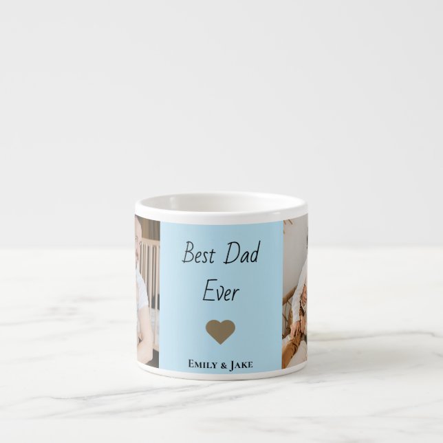 Personalized Best Dad Ever Espresso Mug Kids Names (Devant)