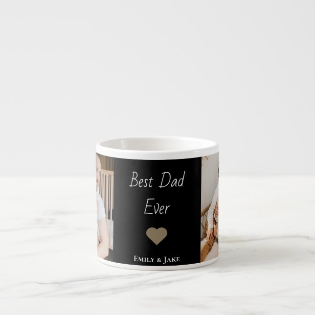 Personalized Best Dad Ever Espresso Mug Kids Names (Devant)