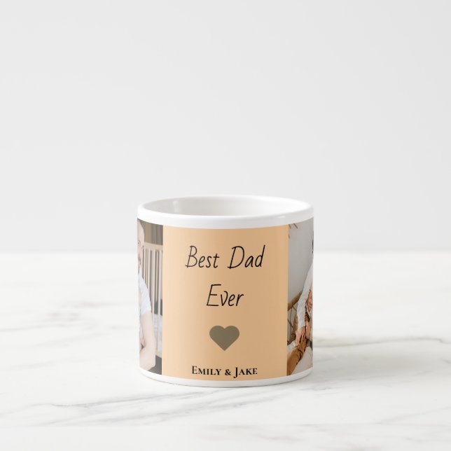 Personalized Best Dad Ever Espresso Mug Kids Names (Devant)