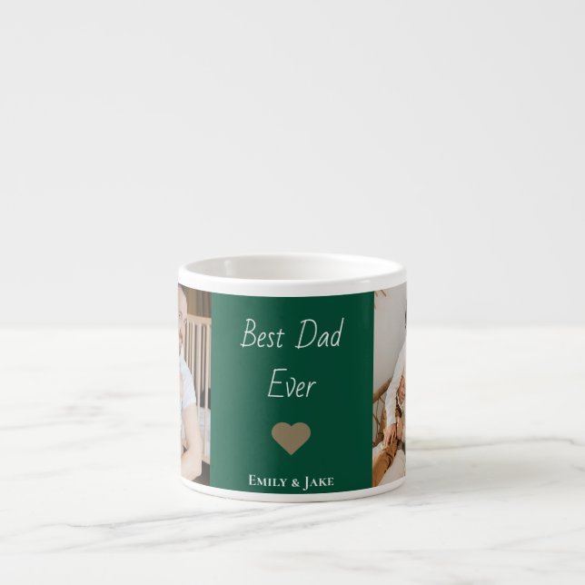 Personalized Best Dad Ever Espresso Mug Kids Names (Devant)