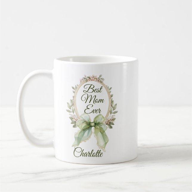 Personalized Best Mom Ever Mug with Name (Gauche)