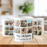 Personalized Birthday Photo Collage Mug<br><div class="desc">Create your own personalized birthday photo collage gift mug. Add your own heartfelt happy birthday message or custom text amongst 18 of your favorite pictures in a modern grid design.</div>