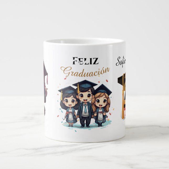 Personalized Black Gold Graduate Mug (Devant)