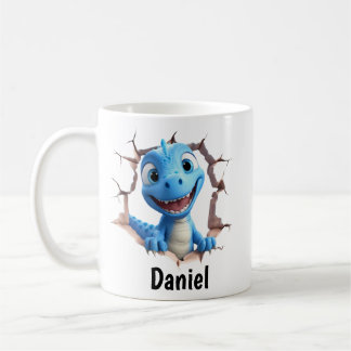 Personalized Blue Dinosaur Mug | Kids Gift