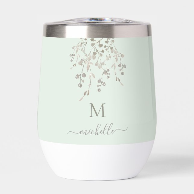 Personalized Botanical Watercolor Monogram Sage (Avant)