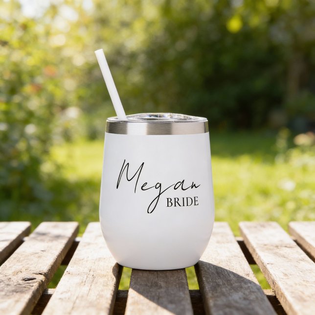 Personalized Bride Thermal Wine Tumbler Custom Nam (Créateur téléchargé)