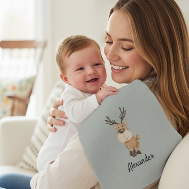 Personalized Burp Cloth with Moose (Créateur téléchargé)