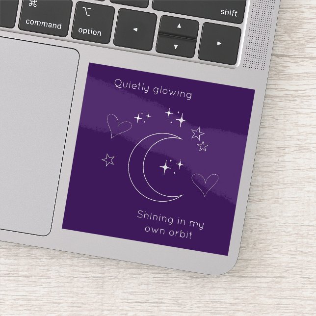 Personalized Celestial Moon & Stars Laptop Sticker (Détail)