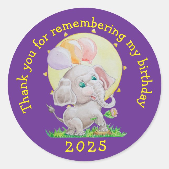 Personalized Children's Birthday Stickers  (Devant)